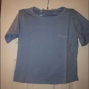 Blue “New York” crop top